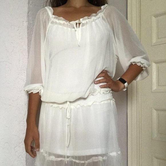 casual flowing white dress - Picture 1 of 1